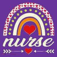 Retro Boho Valentine Day Nurse Heart Rainbow Tall T-Shirt