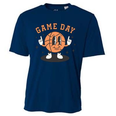 Retro Basketball Vintage Game Day Basketball Player Wo Cooling Performance Crew T-Shirt