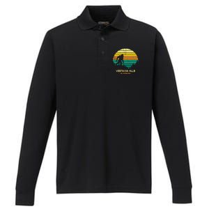 Retro Bayou Vestavia Hills Alabama Bigfoot Souvenir Performance Long Sleeve Polo