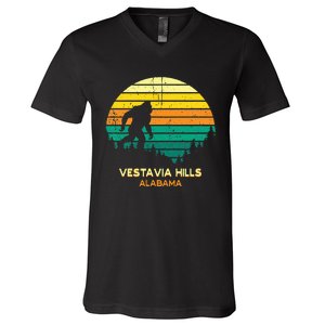 Retro Bayou Vestavia Hills Alabama Bigfoot Souvenir V-Neck T-Shirt