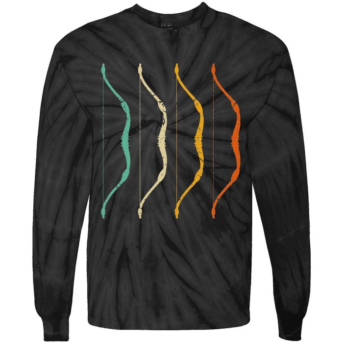 Recurve Bow Vintage Hunting Retro Archery Tie-Dye Long Sleeve Shirt