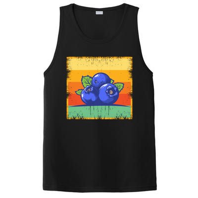 Retro Blueberry Vintage Fruit Aesthetic Blueberry Lover Cute Gift PosiCharge Competitor Tank