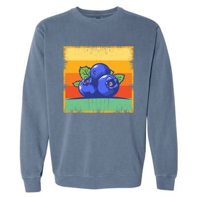 Retro Blueberry Vintage Fruit Aesthetic Blueberry Lover Cute Gift Garment-Dyed Sweatshirt