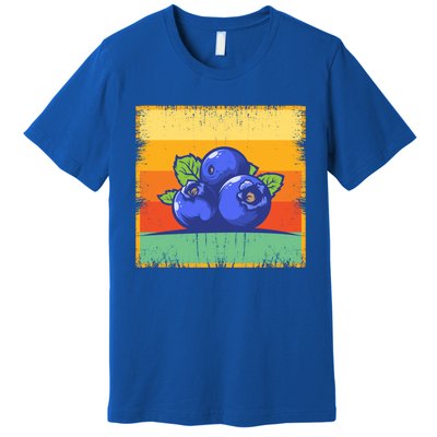 Retro Blueberry Vintage Fruit Aesthetic Blueberry Lover Cute Gift Premium T-Shirt