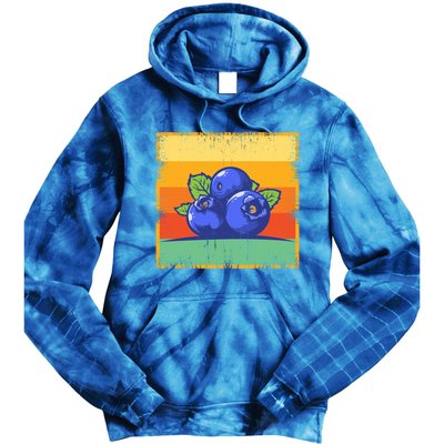 Retro Blueberry Vintage Fruit Aesthetic Blueberry Lover Cute Gift Tie Dye Hoodie