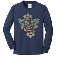 Retro Beekeeper Vintage Save The Bees Bumblebee Kids Long Sleeve Shirt