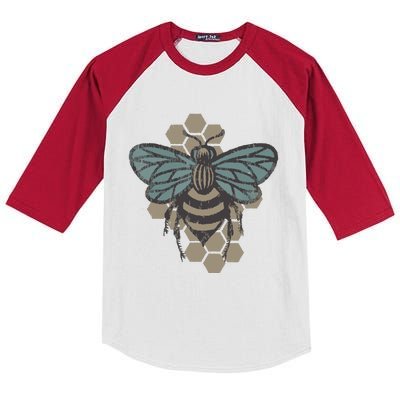 Retro Beekeeper Vintage Save The Bees Bumblebee Kids Colorblock Raglan Jersey