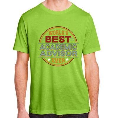 Retro Badge Worlds Best Academic Advisor Adult ChromaSoft Performance T-Shirt