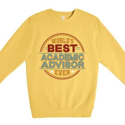 Retro Badge Worlds Best Academic Advisor Premium Crewneck Sweatshirt