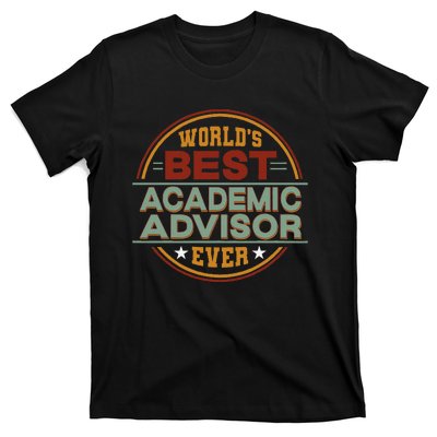 Retro Badge Worlds Best Academic Advisor T-Shirt