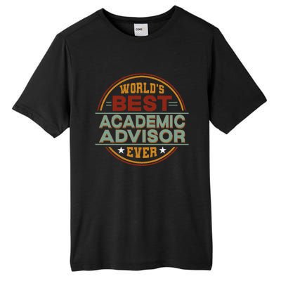 Retro Badge Worlds Best Academic Advisor Tall Fusion ChromaSoft Performance T-Shirt