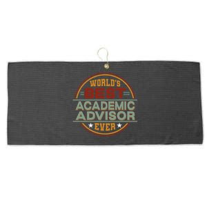 Retro Badge Worlds Best Academic Advisor Large Microfiber Waffle Golf Towel