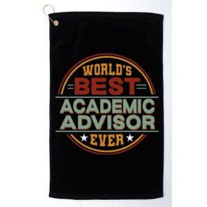 Retro Badge Worlds Best Academic Advisor Platinum Collection Golf Towel