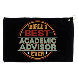 Retro Badge Worlds Best Academic Advisor Grommeted Golf Towel