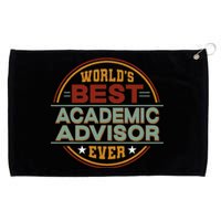 Retro Badge Worlds Best Academic Advisor Grommeted Golf Towel