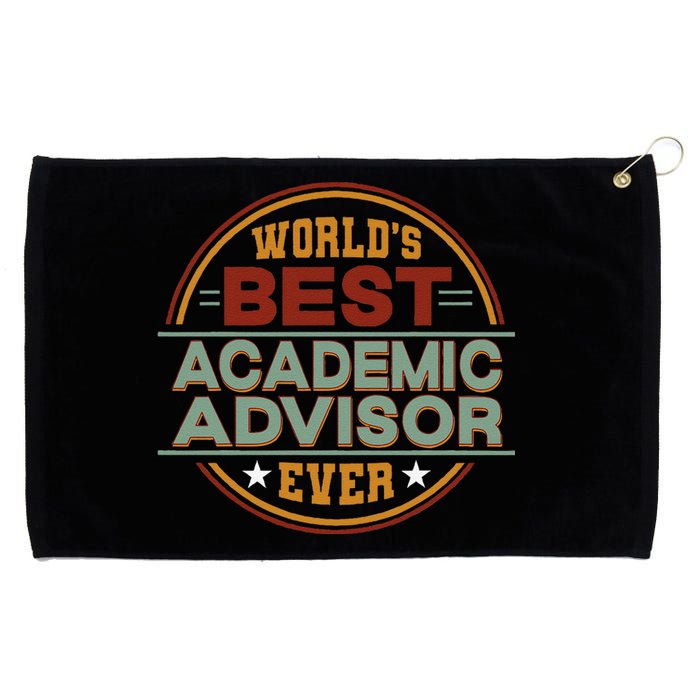 Retro Badge Worlds Best Academic Advisor Grommeted Golf Towel