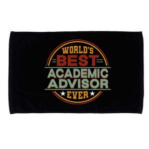 Retro Badge Worlds Best Academic Advisor Microfiber Hand Towel