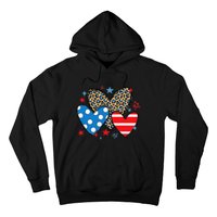 Red Blue White Heart Star Patriotic Happy 4th Of July Hoodie