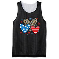 Red Blue White Heart Star Patriotic Happy 4th Of July Mesh Reversible Basketball Jersey Tank