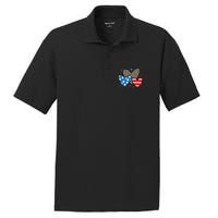 Red Blue White Heart Star Patriotic Happy 4th Of July PosiCharge RacerMesh Polo