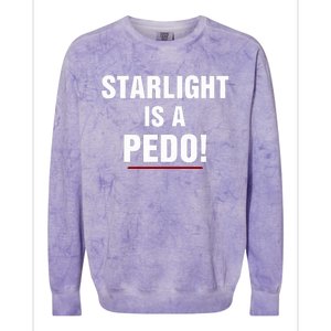 Rob Benedict Wearing Starlight Is A Pedo Colorblast Crewneck Sweatshirt