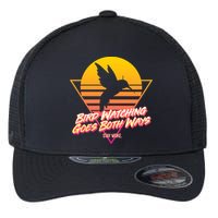 Retro Bird Watching Goes Both Ways Flexfit Unipanel Trucker Cap