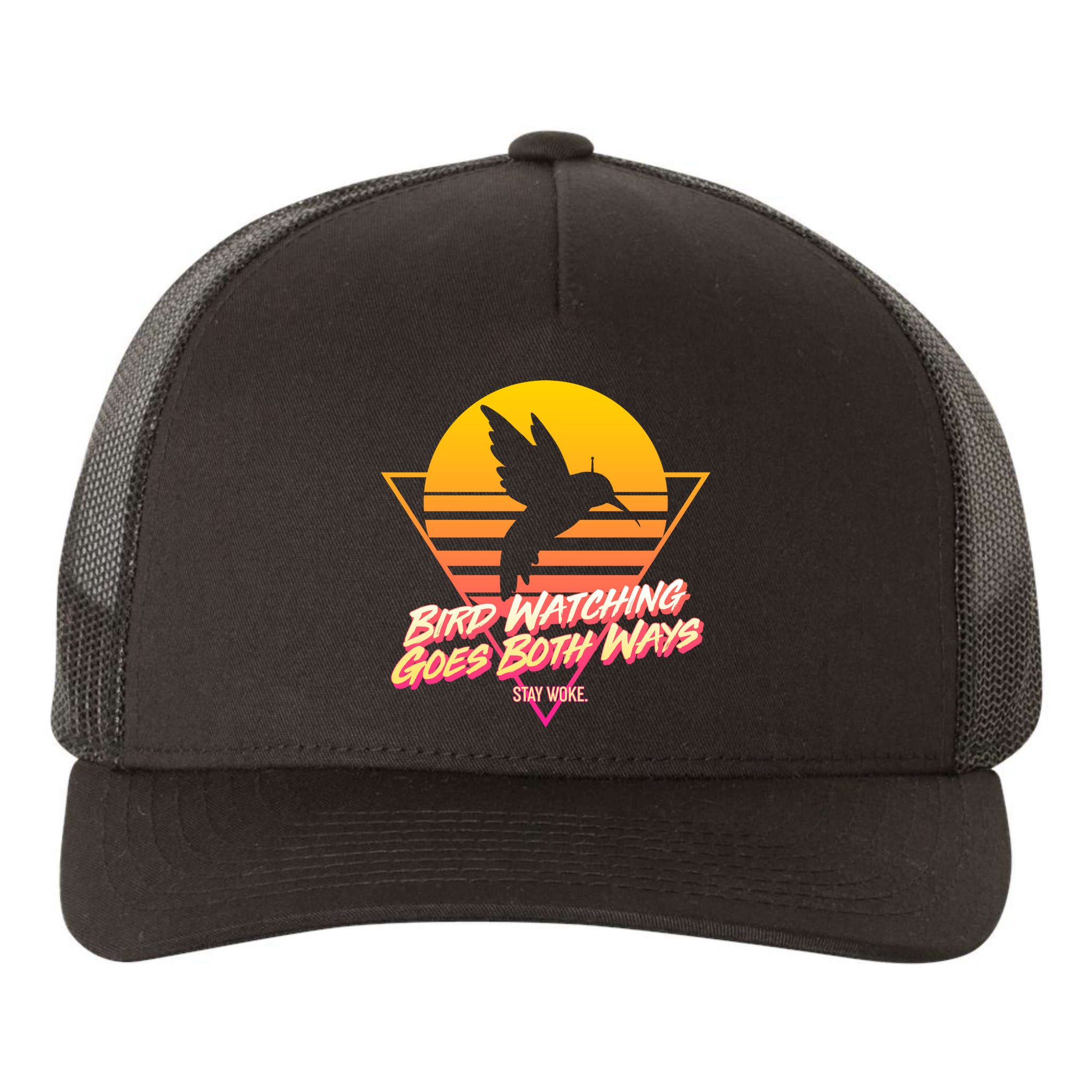 Retro Bird Watching Goes Both Ways Yupoong Adult 5-Panel Trucker Hat