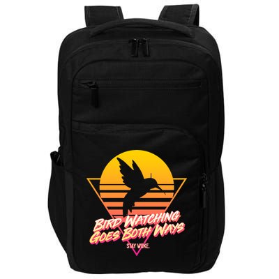 Retro Bird Watching Goes Both Ways Impact Tech Backpack
