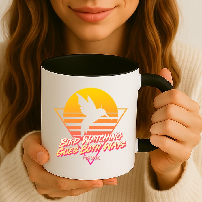 Retro Bird Watching Goes Both Ways Mug