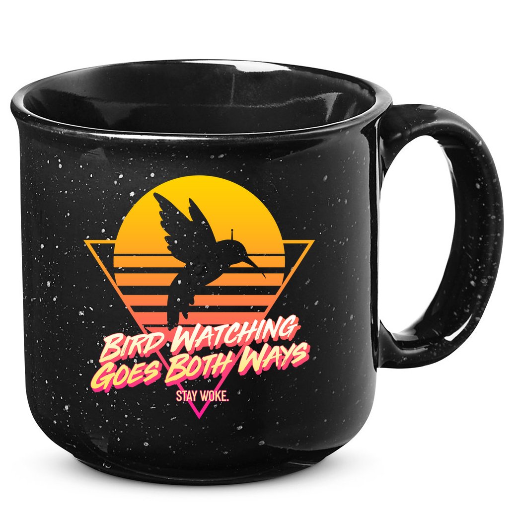 Retro Bird Watching Goes Both Ways 15oz Campfire Ceramic Mug