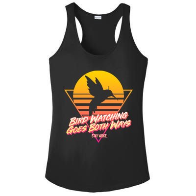 Retro Bird Watching Goes Both Ways Ladies PosiCharge Competitor Racerback Tank