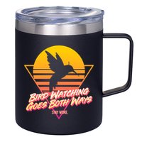 Retro Bird Watching Goes Both Ways 12oz Stainless Steel Coffee Mug