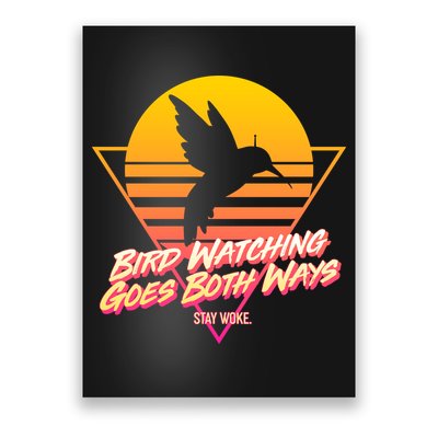 Retro Bird Watching Goes Both Ways Poster