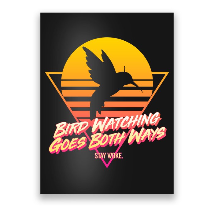 Retro Bird Watching Goes Both Ways Poster