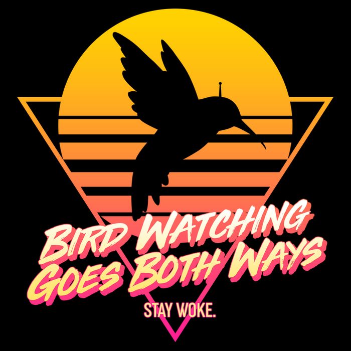Retro Bird Watching Goes Both Ways Poster