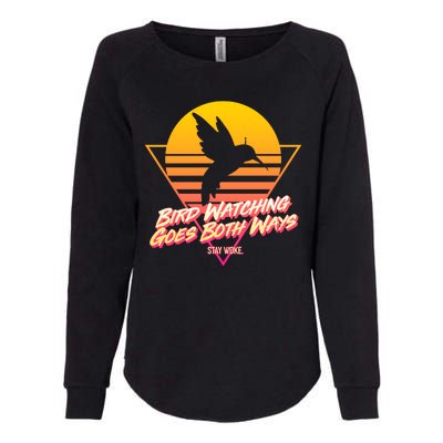 Retro Bird Watching Goes Both Ways Womens California Wash Sweatshirt