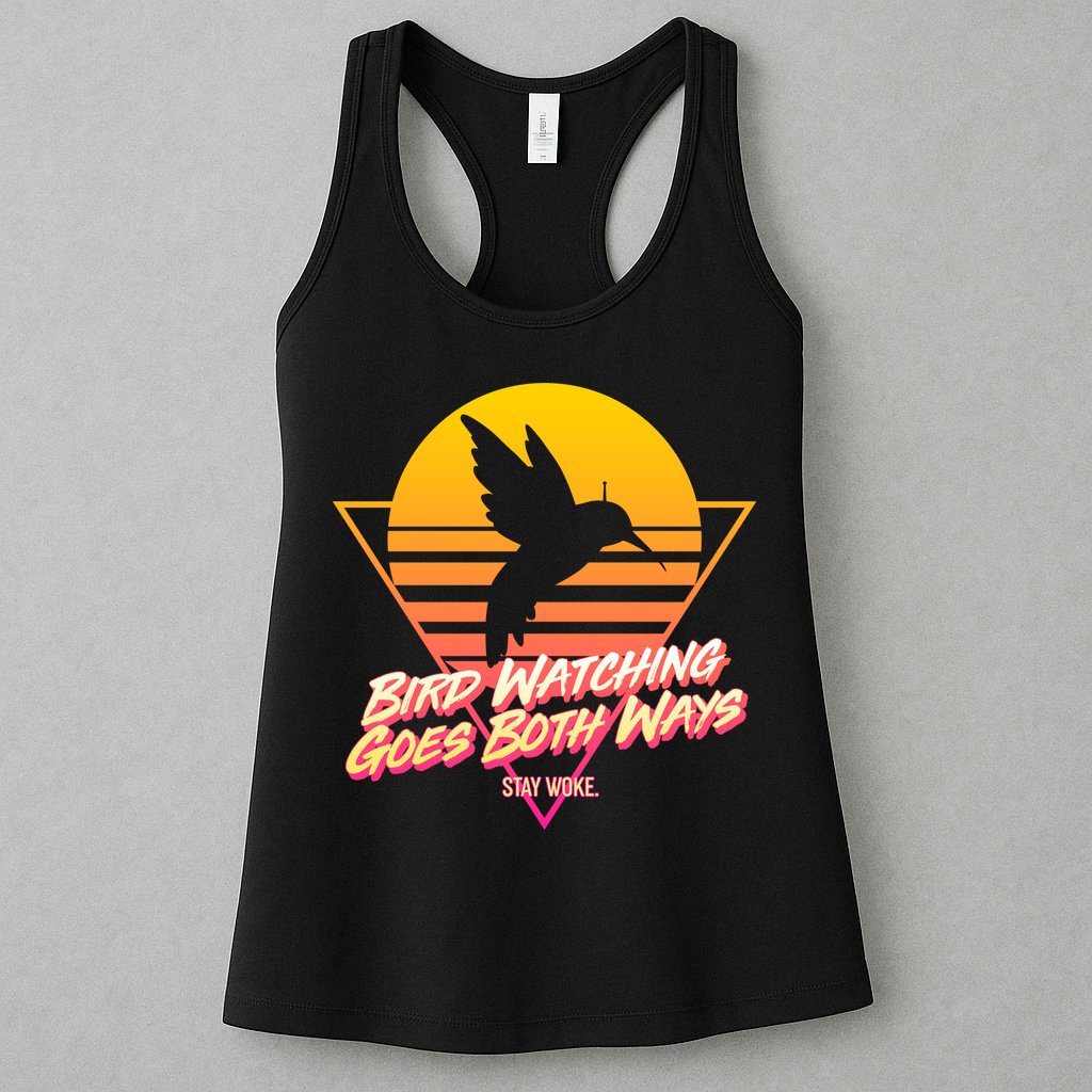 Retro Bird Watching Goes Both Ways Womens Tank Top