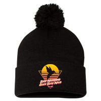 Retro Bird Watching Goes Both Ways Pom Pom 12in Knit Beanie