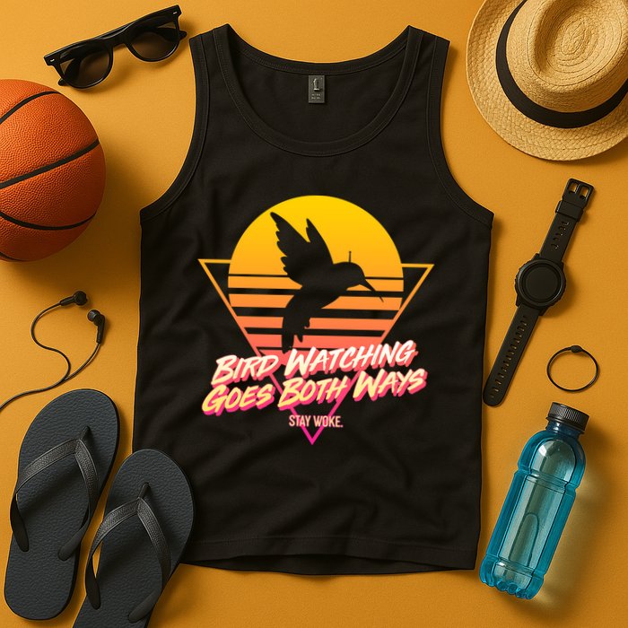 Retro Bird Watching Goes Both Ways Tank Top