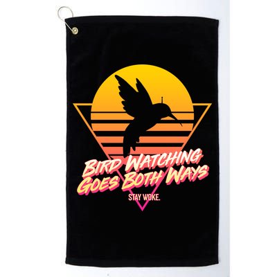 Retro Bird Watching Goes Both Ways Golf Towel