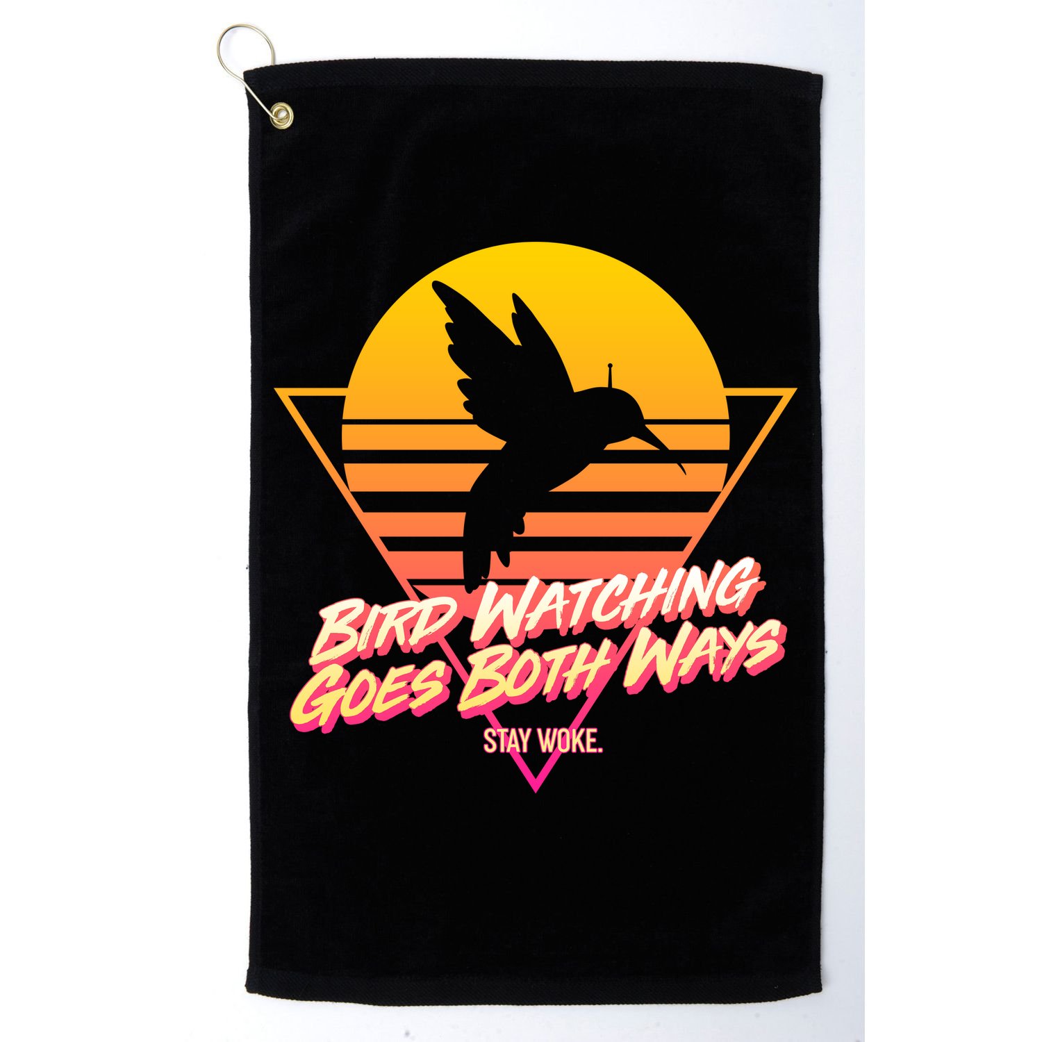Retro Bird Watching Goes Both Ways Golf Towel
