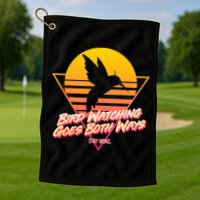 Retro Bird Watching Goes Both Ways Golf Towel