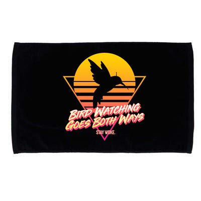 Retro Bird Watching Goes Both Ways Microfiber Hand Towel