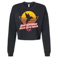 Retro Bird Watching Goes Both Ways Cropped Pullover Crew