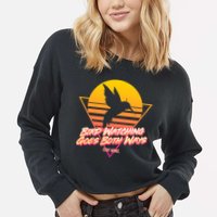 Retro Bird Watching Goes Both Ways Cropped Pullover Crew