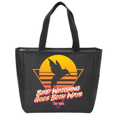 Retro Bird Watching Goes Both Ways Zip Tote Bag