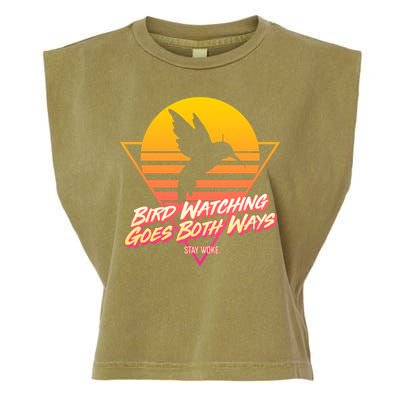 Retro Bird Watching Goes Both Ways Garment-Dyed Women's Muscle Tee