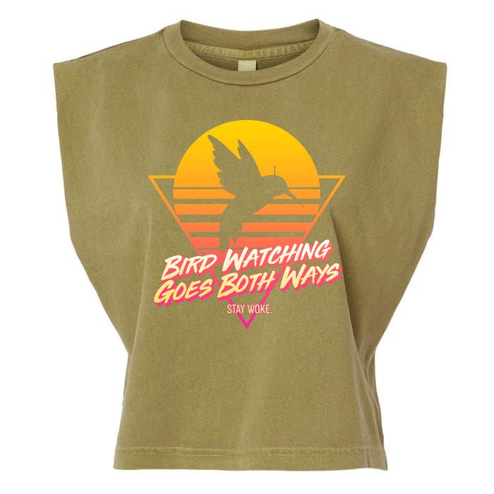 Retro Bird Watching Goes Both Ways Garment-Dyed Women's Muscle Tee