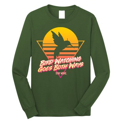 Retro Bird Watching Goes Both Ways Long Sleeve Shirt