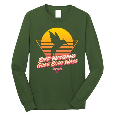 Retro Bird Watching Goes Both Ways Long Sleeve Shirt